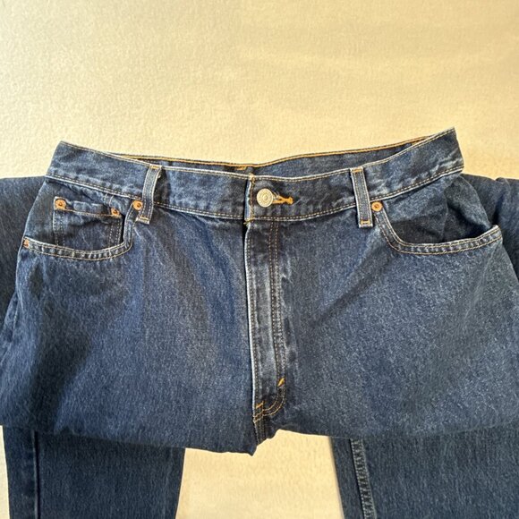Levis 550 Jeans Womens SZ 16 Blue Relaxed Fit Tapered Leg Mom Style 100% Cotton - Picture 4 of 11